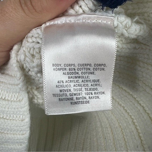 Anthropologie Knitted Knotted Cable Knit Braided Ribbon Heart Sweater Size Small - Picture 11 of 11